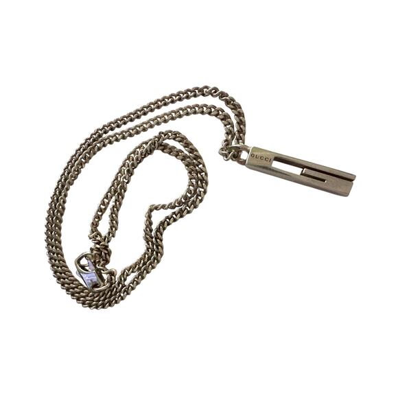 Gucci G Bar Logo Necklace w Box, Dust Bag and Documents - Picture 10 of 11